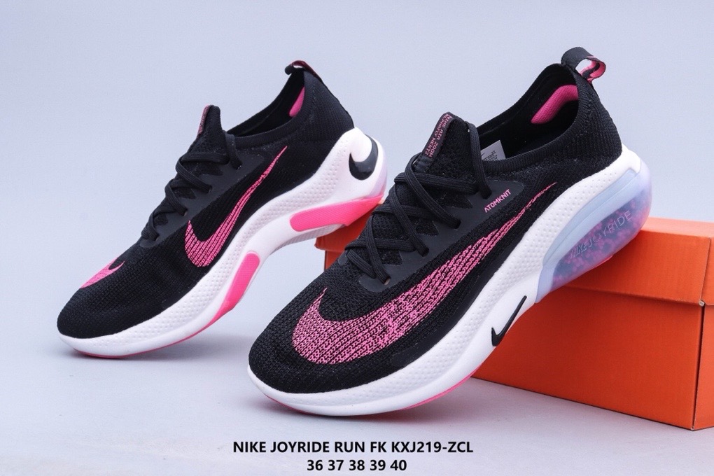 Women Nike Joyride Run FK Black Peach White Shoes - Click Image to Close